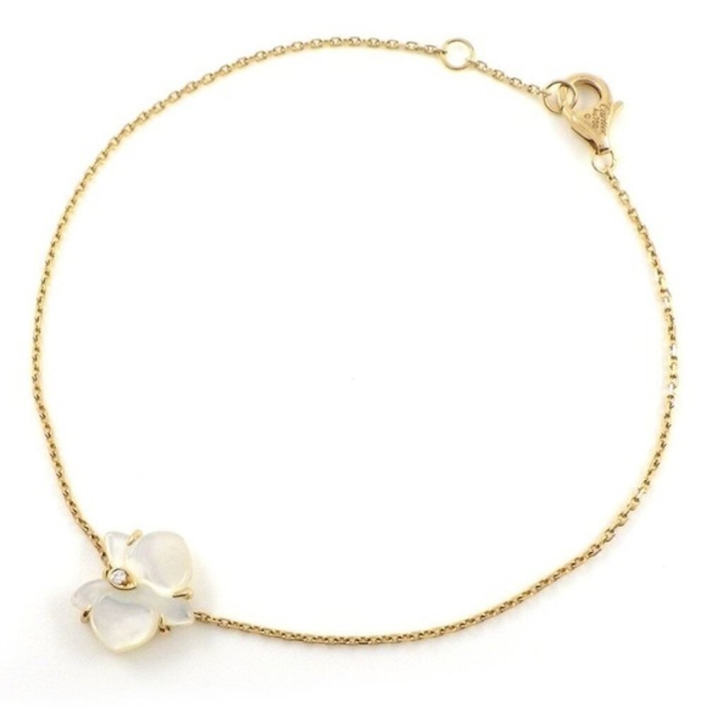Cartier Diamond/Mother of Pearl Caresse d'Orchidées 18k yellow gold bracelet